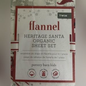 Pottery barn kids heritage organic santa twin sheet set